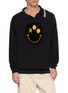 首图 - 点击放大 - KOLOR - Smiley Face Intarsia Asymmetrical Polo Collar Sweater