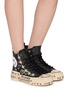 模特儿示范图 - 点击放大 - NAN-KU COUTURE - Embellished High Top Women's Sneakers