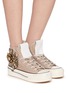模特儿示范图 - 点击放大 - NAN-KU COUTURE - Embellished High Top Women's Sneakers