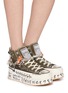 模特儿示范图 - 点击放大 - NAN-KU COUTURE - Embellished High Top Women's Sneakers