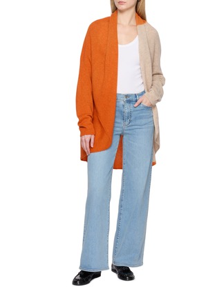 模特儿示范图 - 点击放大 - SUZUSAN - Half Printed Cashmere Long Cardigan