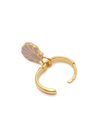 细节 - 点击放大 - WILHELMINA GARCIA - 18K Gold Plated Shell Hoop Earrings