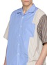  - COMME DES GARÇONS HOMME - Short Sleeve Panelled Stripe Cotton Linen Shirt