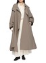 模特儿示范图 - 点击放大 - R2W - Lumira Draped Linen Cotton Trenchcoat