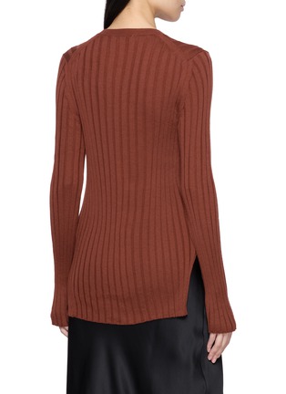 背面 - 点击放大 - R2W - Arben Ribbed Wool Cashmere Knit Top