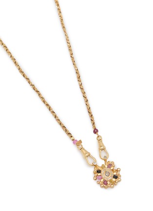 细节 - 点击放大 - MARIE LAURE CHAMOREL - Sterling Silver Silk Yarn Diamond Necklace