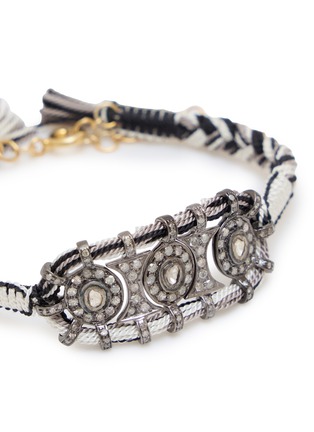 细节 - 点击放大 - MARIE LAURE CHAMOREL - Sterling Silver Silk Yarn Diamond Bracelet