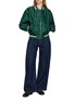 模特儿示范图 - 点击放大 - LOEWE - Striped Rib Trim Crinkled Bomber Jacket
