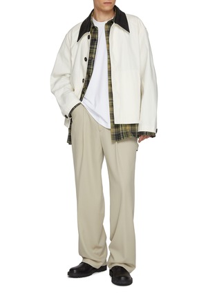 模特儿示范图 - 点击放大 - SOLID HOMME - Oversized Logo Patch Cotton T-Shirt