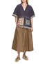 模特儿示范图 - 点击放大 - STORY MFG - Short Sleeve Hand Crochet Patchwork Shirt