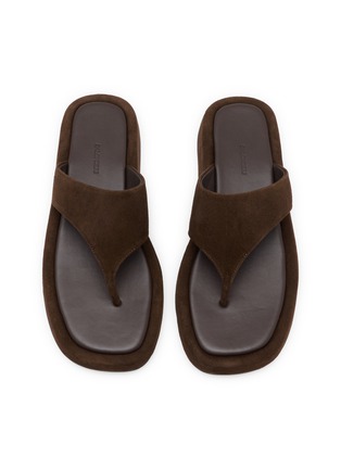 细节 - 点击放大 - SALONDEJU - Pboy Platform Suede Thong Sandals