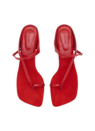 细节 - 点击放大 - SALONDEJU - 40 Oblique Heeled Leather Sandals