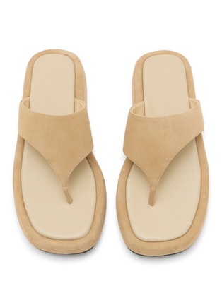细节 - 点击放大 - SALONDEJU - Pboy Platform Suede Thong Sandals