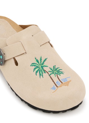 细节 - 点击放大 - TAJI - SABOT 刺绣饰绒面皮革穆勒鞋