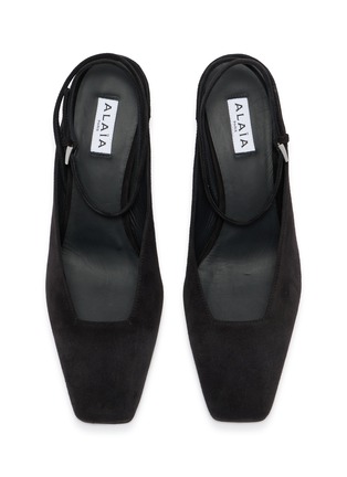 细节 - 点击放大 - ALAÏA - 60 WEDGE 绕带穆勒高跟鞋