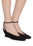 模特儿示范图 - 点击放大 - ALAÏA - 60 WEDGE 绕带穆勒高跟鞋