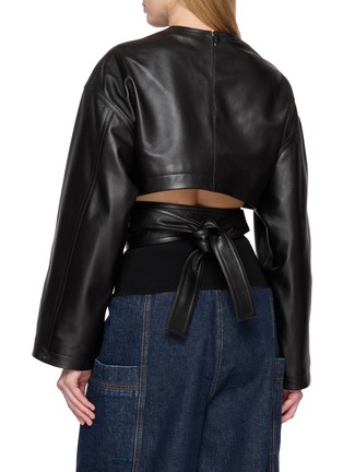 背面 - 点击放大 - ALAÏA - Belted Long Sleeve Leather Top