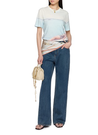 模特儿示范图 - 点击放大 - CHLOÉ - Seaside Picture Print Logo Cotton Jersey T-Shirt