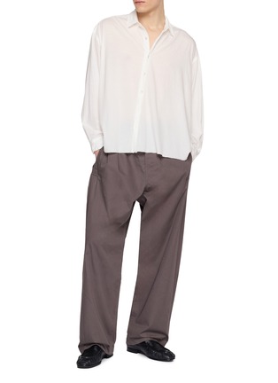 模特儿示范图 - 点击放大 - KANEMASA PHIL - Oversized Artisan Cotton Shirt