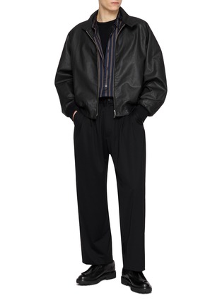 模特儿示范图 - 点击放大 - KANEMASA PHIL - Elasticated Waist Pintuck Cotton Pants