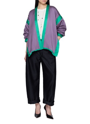 模特儿示范图 - 点击放大 - KATLIAX - X Lane Crawford Open Front Reversible Cardigan Coat