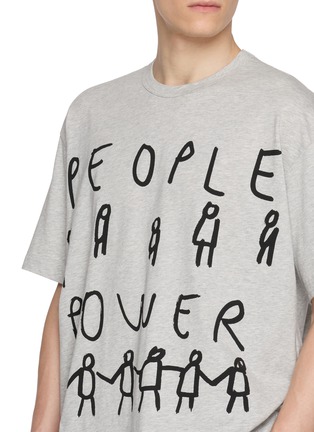  - COMME DES GARÇONS SHIRT - Oversized People Power Graphic Cotton Jersey T-Shirt