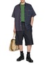 模特儿示范图 - 点击放大 - COMME DES GARÇONS SHIRT - Oversized Logo Hem Printed Cotton Jersey T-Shirt