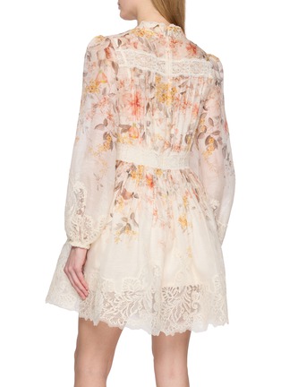 背面 - 点击放大 - ZIMMERMANN - Luna Lace Trim Floral Linen Silk Lantern Dress