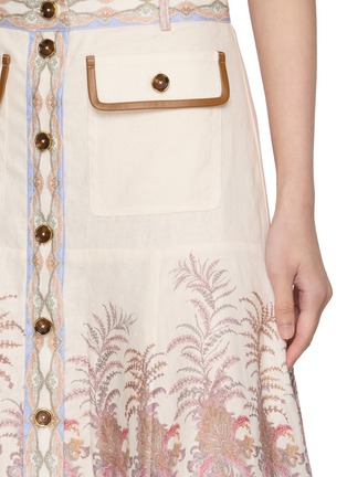  - ZIMMERMANN - Alchemy A-Line Linen Midi Skirt