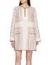 首图 - 点击放大 - ZIMMERMANN - Tunic V-Neck Gold Chain Linen Mini Dress