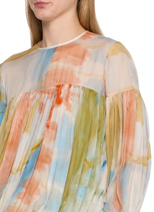  - ULLA JOHNSON - Long Sleeve Pleated Silk Blouse