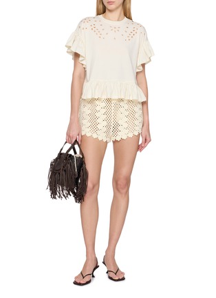 模特儿示范图 - 点击放大 - ULLA JOHNSON - Marianna Cotton Peplum Top