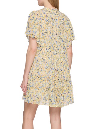 背面 - 点击放大 - ULLA JOHNSON - Ryla Floral Print Pleated Ruffle Silk Mini Dress