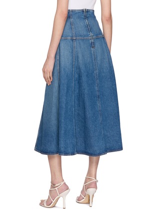 背面 - 点击放大 - ULLA JOHNSON - Brigette Medium Wash Denim Midi Skirt