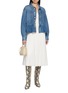 模特儿示范图 - 点击放大 - ULLA JOHNSON - Arquette Medium Wash Denim Jacket