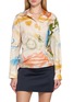 首图 - 点击放大 - ULLA JOHNSON - Long Sleeve Abstract Print Draped Cotton Blouse