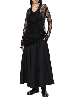 模特儿示范图 - 点击放大 - MARC LE BIHAN - Ruched Lace Top