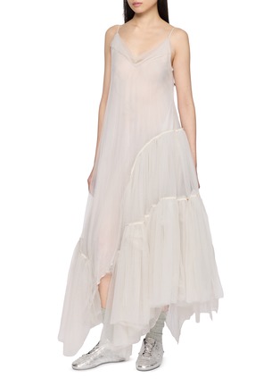 模特儿示范图 - 点击放大 - MARC LE BIHAN - Gathered Side Tulle Maxi Dress