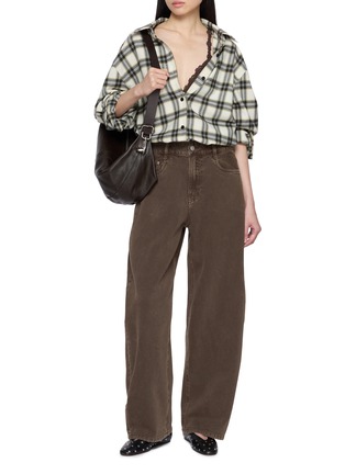 模特儿示范图 - 点击放大 - MO&CO. - Checkered Long Sleeve Shirt