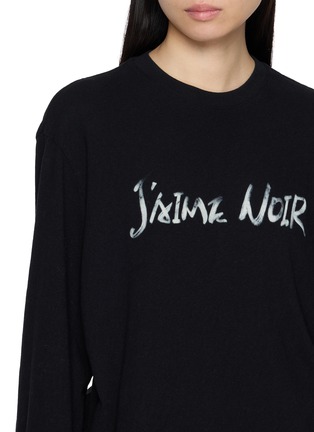  - MO&CO. - Jaime Noir Print Long Sleeve Cotton T-Shirt