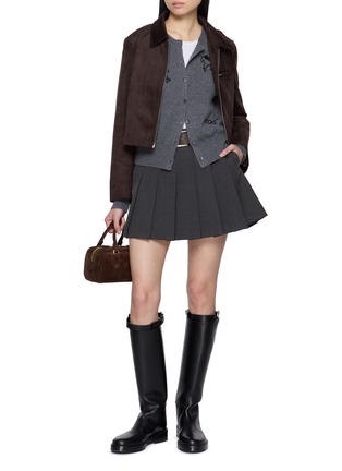 模特儿示范图 - 点击放大 - MO&CO. - Horse Embroidered Wool Cashmere Cardigan