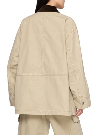 背面 - 点击放大 - NOIR - Corduroy Collar Light Wash Denim Jacket