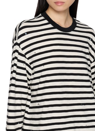  - NOIR - Long Sleeve Striped Crewneck T-Shirt