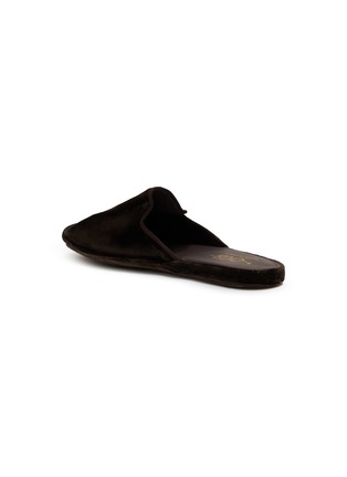 细节 - 点击放大 - C.R.B. - Grosgrain Trim Velvet Cotton Slippers