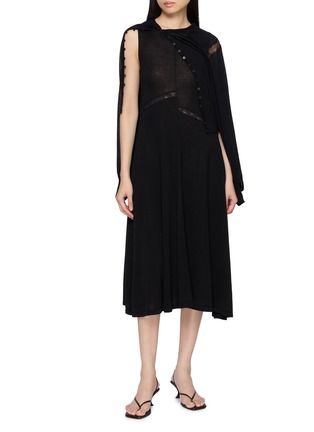 模特儿示范图 - 点击放大 - EDITION - Sheer Bishop Sleeve Cardigan