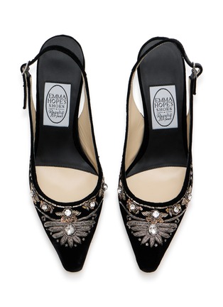 细节 - 点击放大 - EMMA HOPE - English Rosie 70 Velvet Slingback Pumps