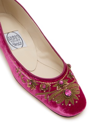 细节 - 点击放大 - EMMA HOPE - English Rosie Velvet Ballet Flats