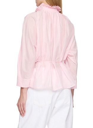 背面 - 点击放大 - MERLETTE - Shore Pleated Neck Self Tie Cotton Top