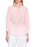 首图 - 点击放大 - MERLETTE - Shore Pleated Neck Self Tie Cotton Top