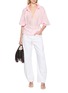 模特儿示范图 - 点击放大 - MERLETTE - Shore Pleated Neck Self Tie Cotton Top